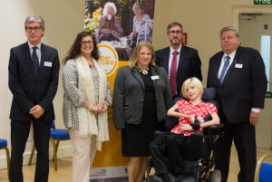 (L-R) Innes Richens CCG chief operating officer,  Rob Watt, Head of Social Care, Dianne Sherlock, CEO Age UK Portsmouth,  Cllr Donna Jones, Leader at Portsmouth City Council, Cllr Frank Jonas, Cabinet Member for Health and Social Care, with guest speaker Holly Dunkley