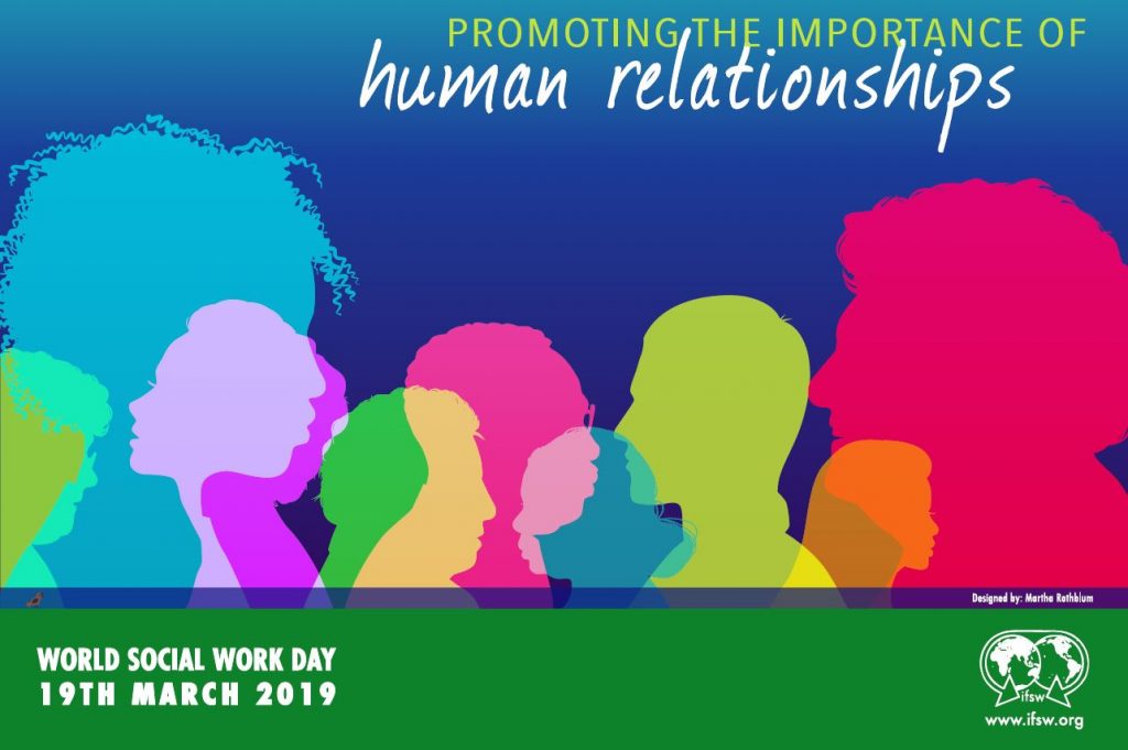 Colourful poster promoting World Social Work Day 2019