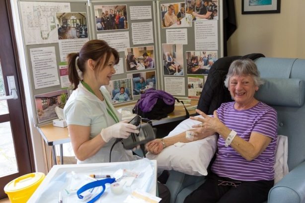 A clinician treats a day patient at the Alan Hudson Day Treatment Centre