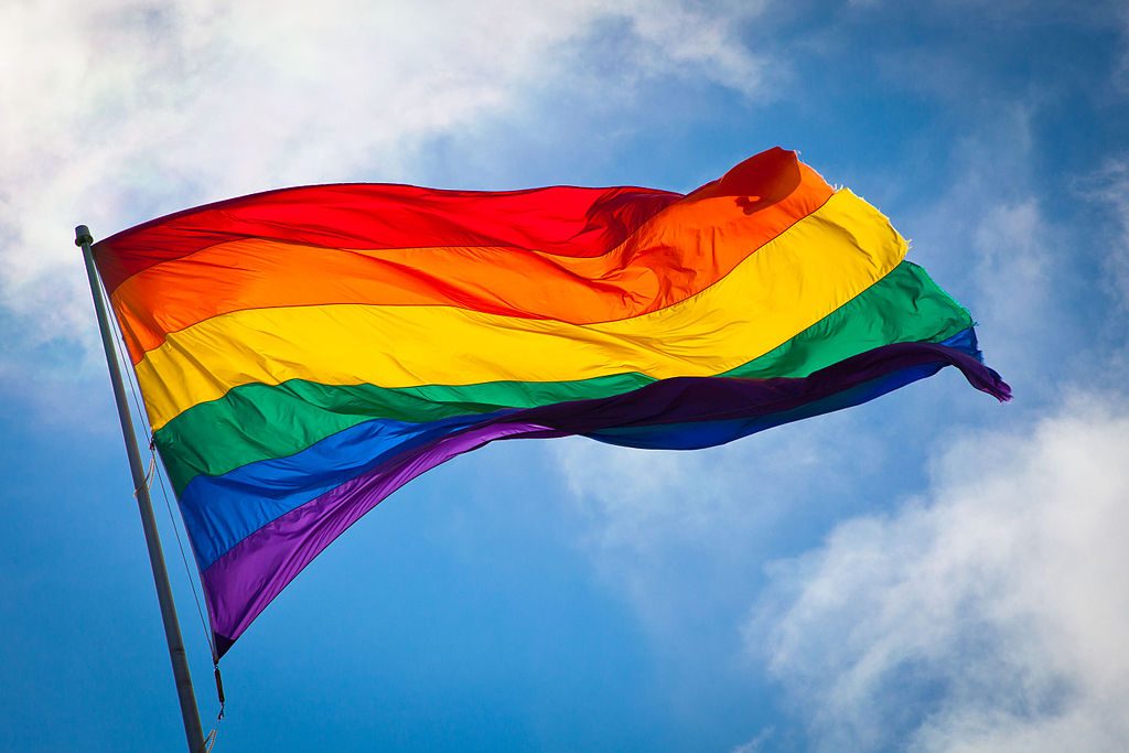 Rainbow blag symbolising LGBT+ movement