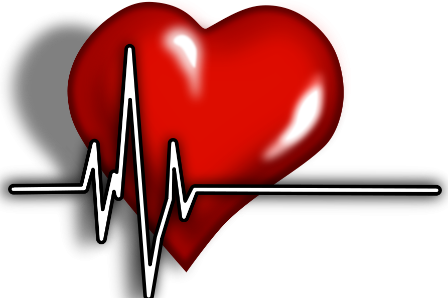 Heart cartoon overlayed with heart monitor graphic