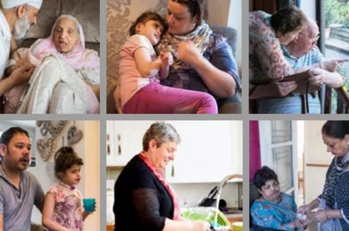 Caring behind closed doors - images of people caring for friends and family at home.