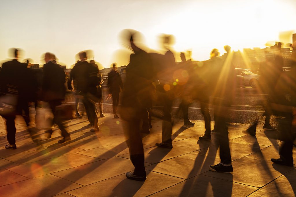 People walking on a bridge