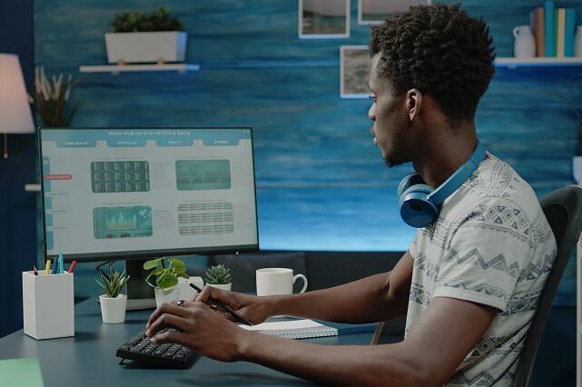 Man working at computer