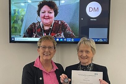 Care colleague receives her award