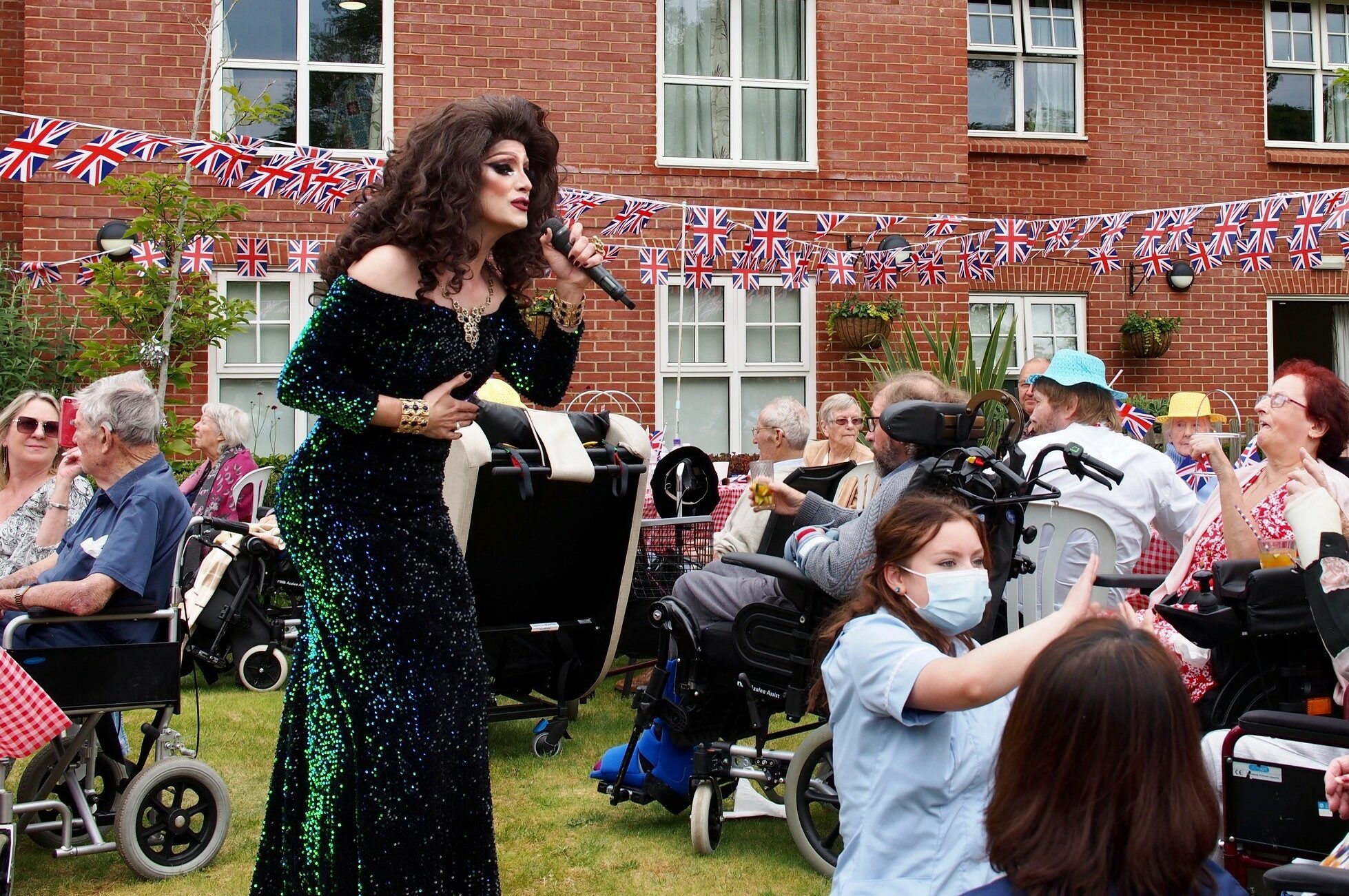 Music and costume fun at an outdoor Care