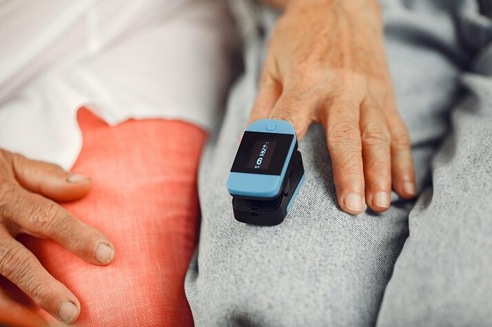 Heart monitor on patient