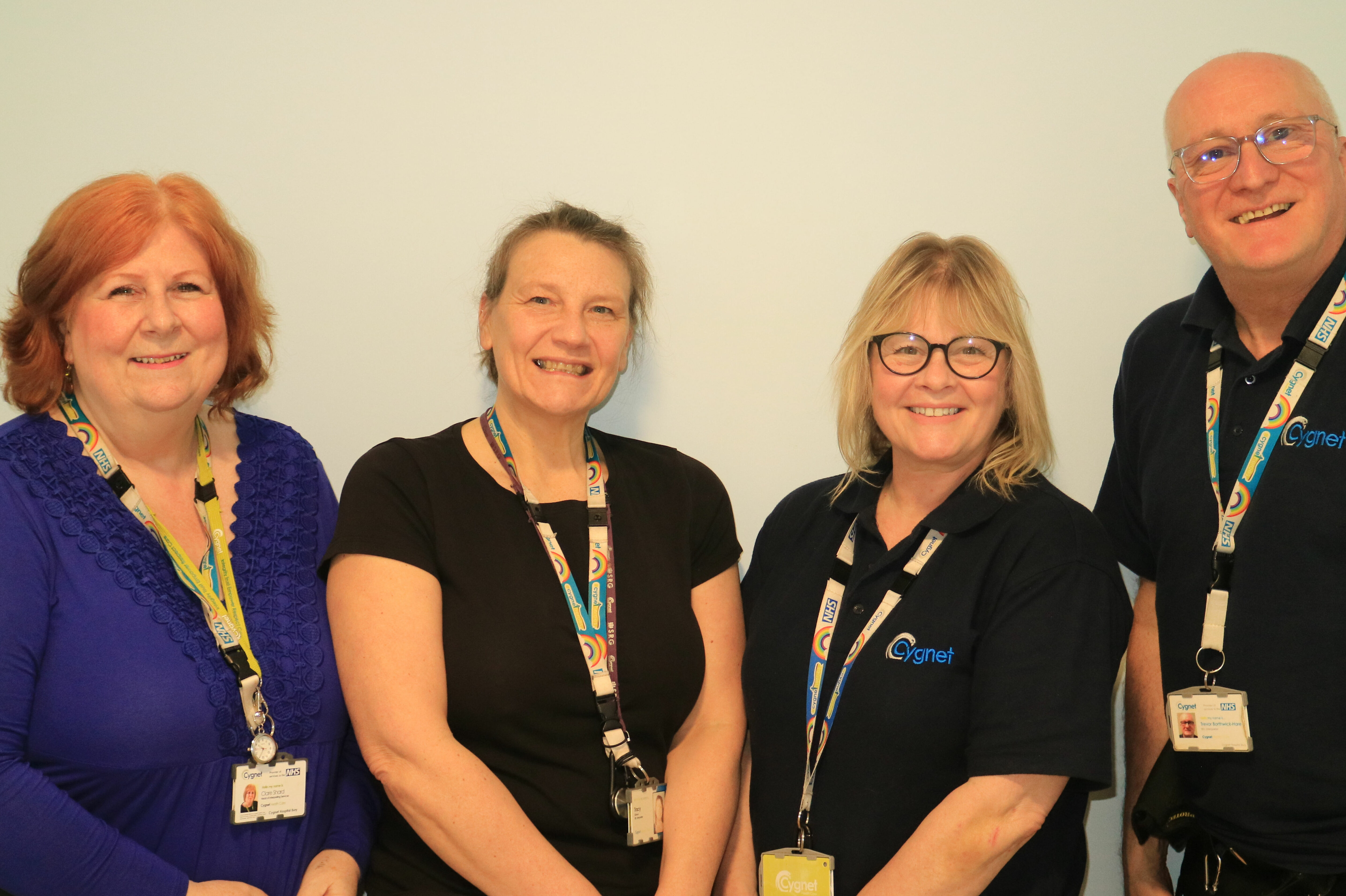 Left to right is Clare Shard (Head of Interpreting Services), Tracy Gibson (BSL Interpreter), Jackie Maxim (BSL Interpreter) and Trevor Borthwick-Hare (Translation Specialist).