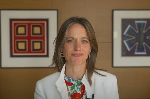 Helen Whately, Minister for Social Care, delivers a video message for International Women's Day